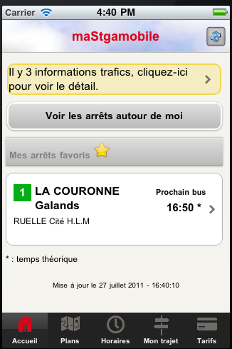 Capture d'écran site mobile