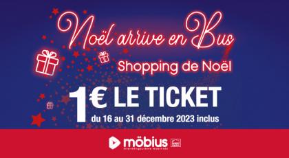 Noël arrive en bus avec le Ticket à 1€