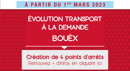 Évolution du Transport À la Demande de Bouëx - création de 4 nouveaux arrêts au 1er mars 2023