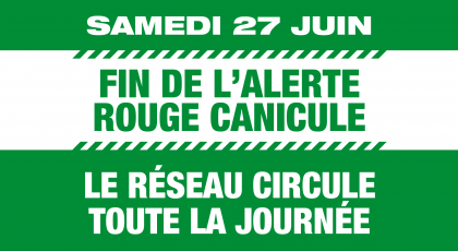 FIN DE L'ALERTE ROUGE CANICULE - Samedi 27/06